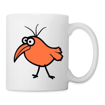 Bird peeps cute funny goofy funny confused comic - Mug - white - Right