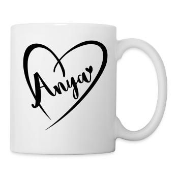 Anya surname first name in heart frame - Mug - white - Right