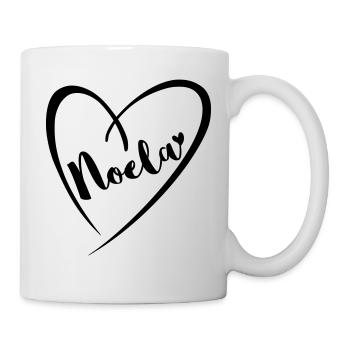Noela surname first name in heart frame - Mug - white - Right