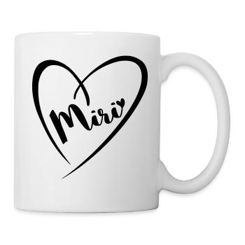 Miri nom prénom dans le cadre du coeur - Mug blanc - blanc - Droite