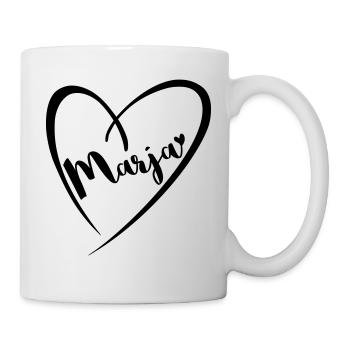 Marja surname first name in heart frame - Mug - white - Right