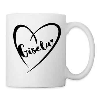 Gisela Name Vorname im Herzrahmen - Tasse - Weiß - Rechts
