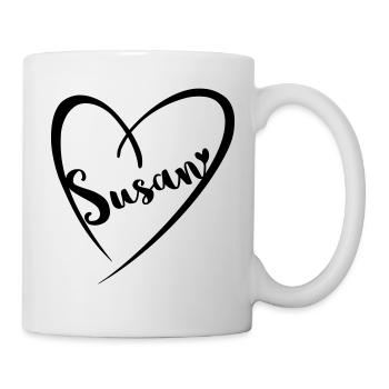 Susan Name Vorname im Herzrahmen - Tasse - Weiß - Rechts
