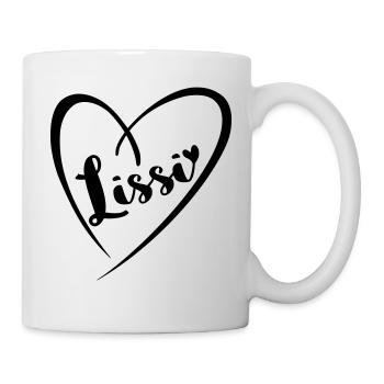 Lissi Name Vorname im Herzrahmen - Tasse - Weiß - Rechts