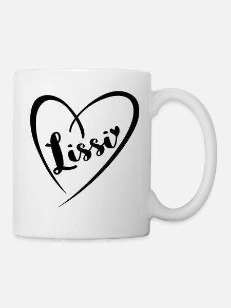 Lissi Name Vorname im Herzrahmen - Tasse - Weiß