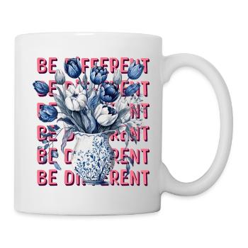 Soyez différent – Tulipes bleues et positivité - Mug blanc - blanc - Droite