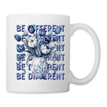 Be Different – Blue Tulips & Positivity - Mug - white - Right
