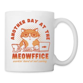 Une autre journée au Meowffice - Mug blanc - blanc - Droite