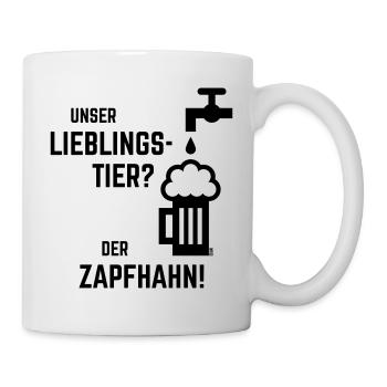 Unser Lieblingstier? Der Zapfhahn! (Bier / Black) - Tasse - Weiß - Rechts