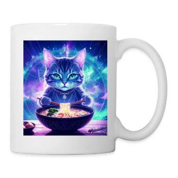 Katze ,Japan ,Kawaii,anime,ramen,Nacht - Tasse - Weiß - Rechts