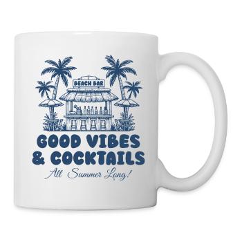Beach Bar - Summer Vibes & Cocktails - Tasse - Weiß - Rechts
