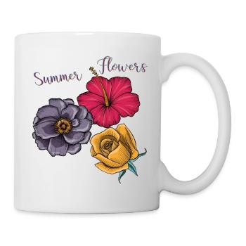 Summer Flowers - Tasse - Weiß - Rechts
