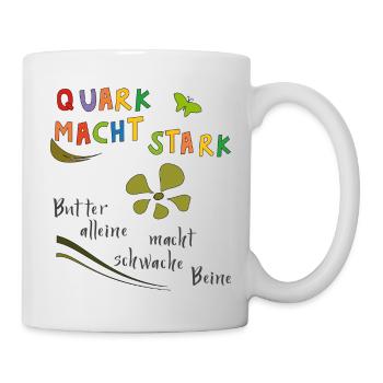 Quark macht stark - Tasse - Weiß - Rechts
