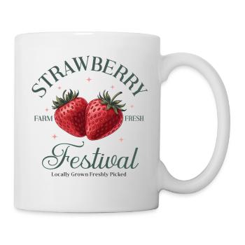 Erdbeeren Strawberry Festival Erdbeerfest Sommer - Tasse - Weiß - Rechts