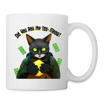 Der Cyber-Kater-Steuereintreiber - Tasse - Weiß - Rechts
