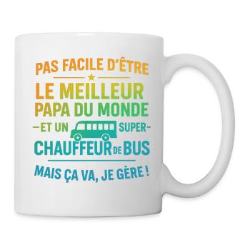 Papa chauffeur de bus cadeau fête des pères Noël - Mug blanc - blanc - Droite