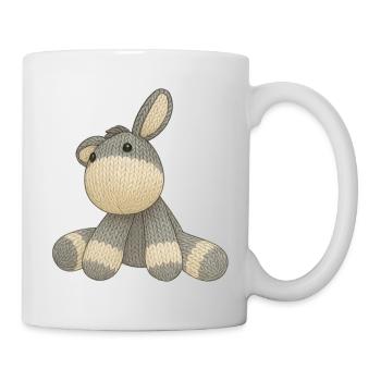 Knitting Donkey Emil - Mug - white - Right