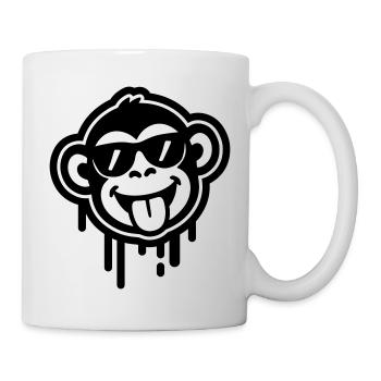 Affe Cool Lustig - Tasse - Weiß - Rechts