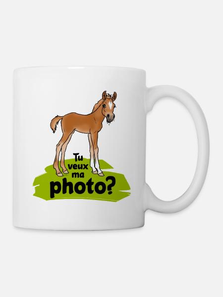 Poulain: Willst du mein Bild? - Tasse - Weiß
