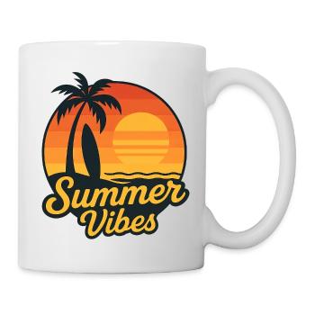 Summer Vibes – Ambiance surf rétro - Mug blanc - blanc - Droite