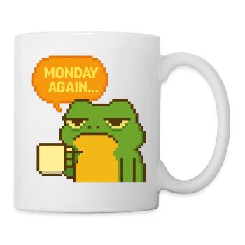 Montags-Frosch im Pixelstil - Tasse - Weiß - Rechts