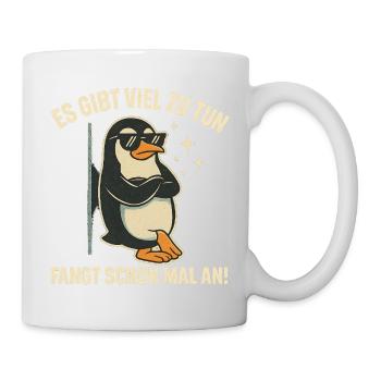 Pingouin cool dans le travail de bureau - Mug blanc - blanc - Droite