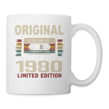 1980 Geburtstagsgeschenk 1980 Jahrgang 1980er Retro - Tasse - Weiß - Rechts