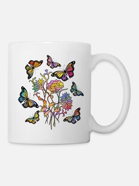 Schmetterlinge - Tasse - Weiß