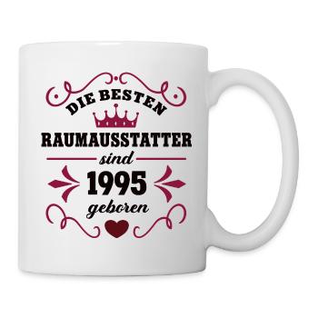 1995 Raumausstatter Geburtstag Kollege Dekoration - Tasse - Weiß - Rechts