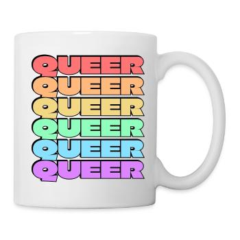 Queer gay pride 6 rainbow colors - Mug - white - Right