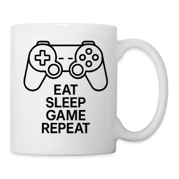 Kaffee ist mein Mana – Koffein Gamer T-Shirt - Tasse - Weiß - Rechts