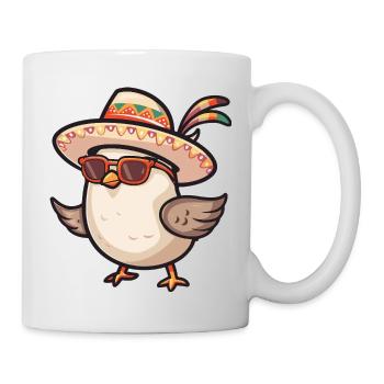 Colombe oiseau drôle sombrero - Mug blanc - blanc - Droite