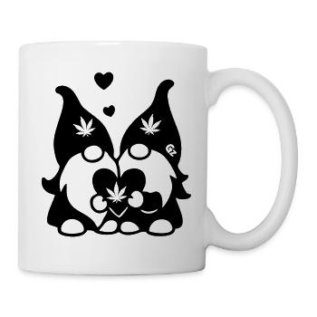 Kifferzwerge mit Hanf-Herz - Tasse - Weiß - Rechts