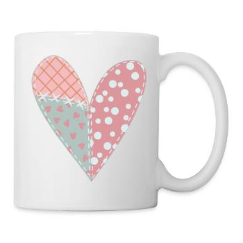 Patchwork Herz Nr. 6 - Tasse - Weiß - Rechts