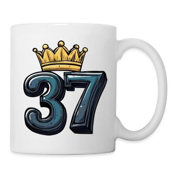 37 Nombre Couronne - Mug blanc - blanc - Droite