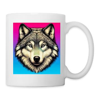 Wolf - Tasse - Weiß - Rechts