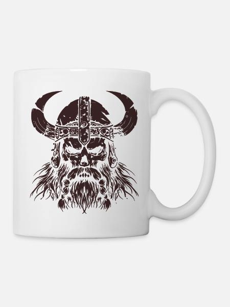 wikinger skull - Tasse - Weiß
