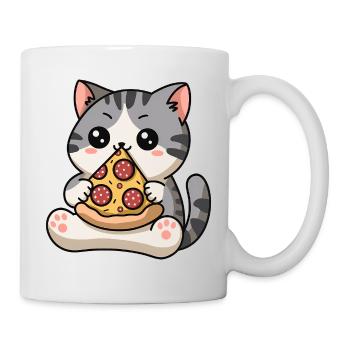Cat And Pizza  - Mug - white - Right