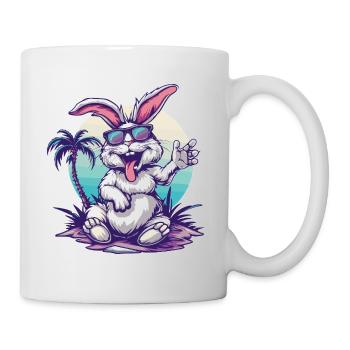Hase Insel Palme - Tasse - Weiß - Rechts