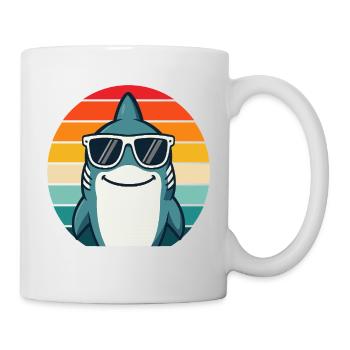 Cool rétro requin classique vintage ambiance d’été amusant - Mug blanc - blanc - Droite