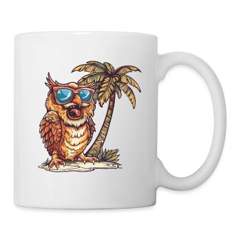 Eule Insel Palme - Tasse - Weiß - Rechts