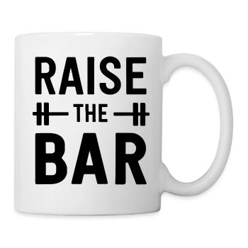 Raise The Bar Motivational Gym Quote - Mug - white - Right