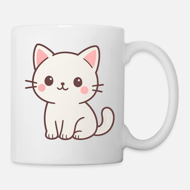 Kawaii style cat illustration - Mug - white