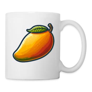 Colorful mango with green leaf - Mug - white - Right