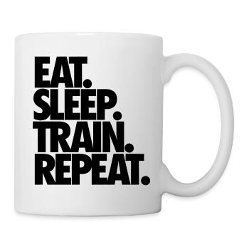 Manger Dormir Train Répéter - Mug blanc - blanc - Droite