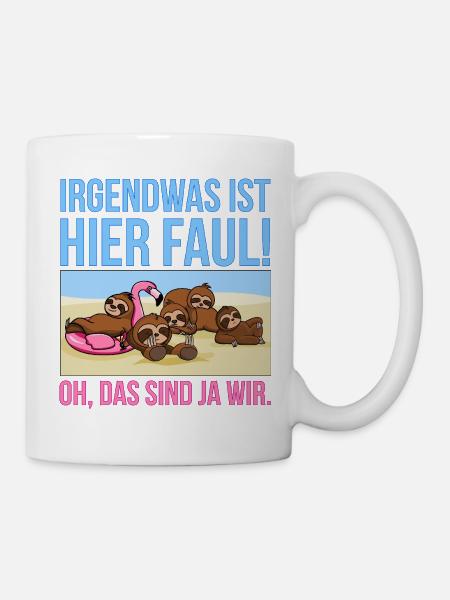 Irgendwas ist hier faul 5-köpfige Gruppe / Familie - Tasse - Weiß