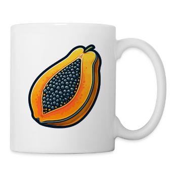 Halb Papaya Pop Art - Tasse - Weiß - Rechts