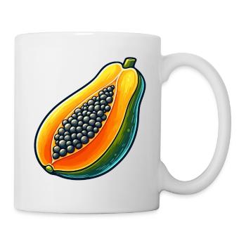 Lebendiges und farbenfrohes Papaya-Design - Tasse - Weiß - Rechts