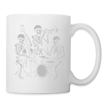 Skelett-Jazzband-Illustration - Tasse - Weiß - Rechts