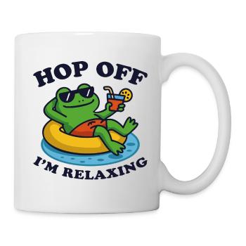 Relaxed Frog with Drink in pool - Mug - white - Right